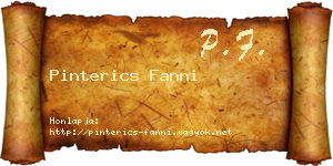 Pinterics Fanni névjegykártya