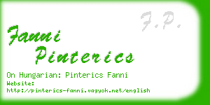 fanni pinterics business card